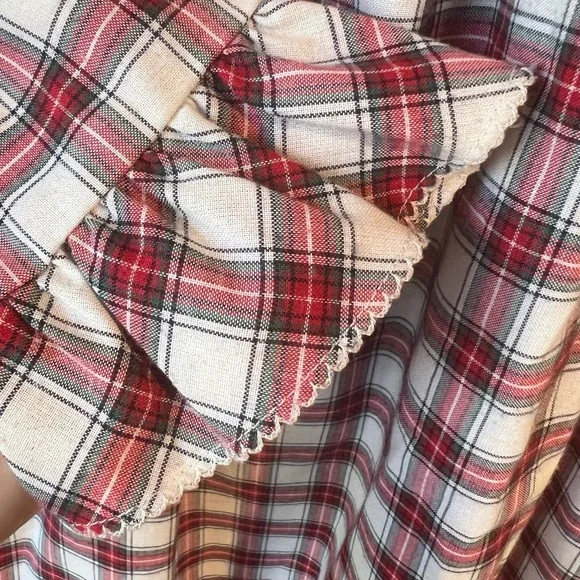 Janie and Jack Girl Goodnight Red White Plaid Nightgown Size 8 Christmas Holiday - Picture 5 of 6